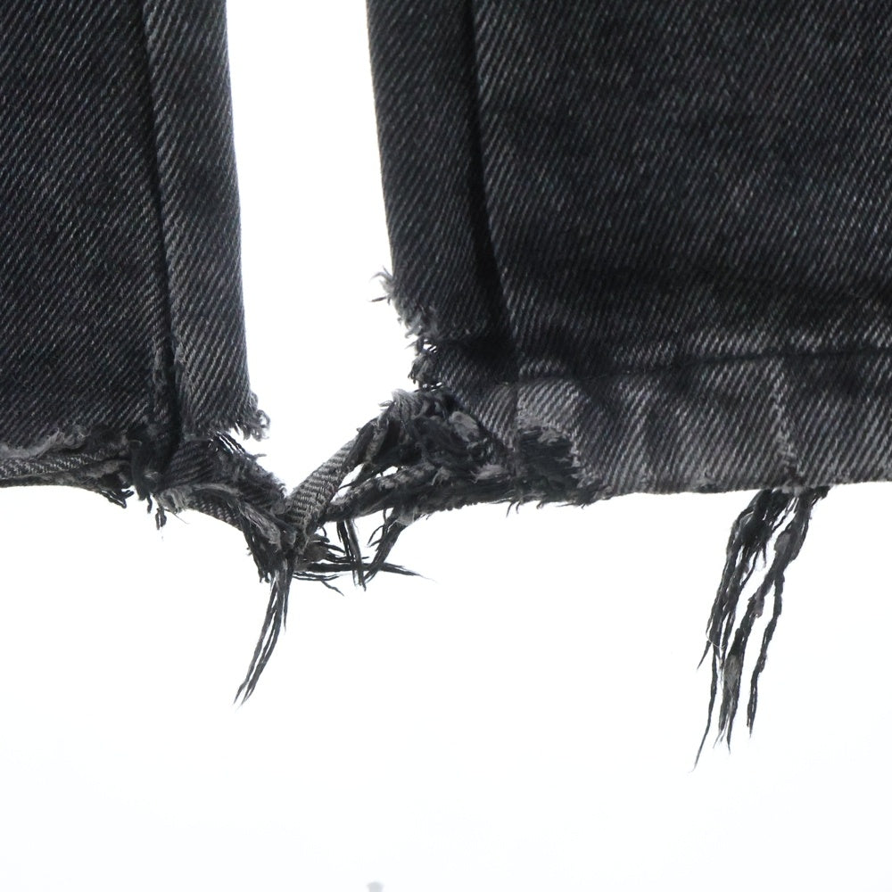 NO/FAITH STUDIOS(ノーフェイスストゥディオス) 23AW DENIM CARGO PANTS デニムカーゴ ジッパー加工フレアパンツ ブラック