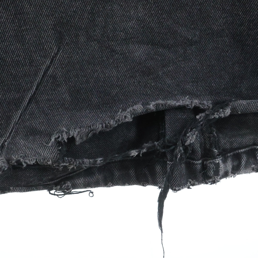 NO/FAITH STUDIOS(ノーフェイスストゥディオス) 23AW DENIM CARGO PANTS デニムカーゴ ジッパー加工フレアパンツ ブラック