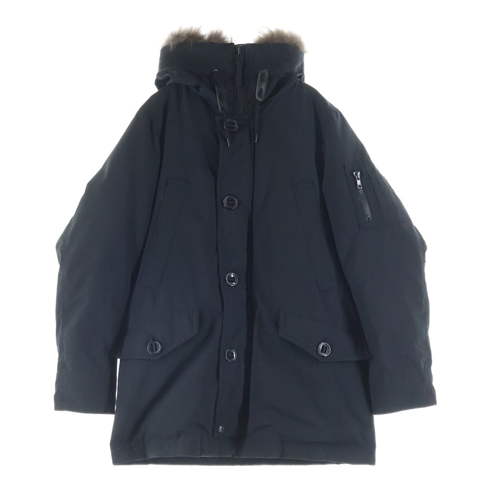 nano universe(ナノユニバース) NISHIKAWA DOWN HYBRID］EAST 西川ダウン アークティック ファーフーデッド ダウンジャケット ブラック NUC02DWW009TS