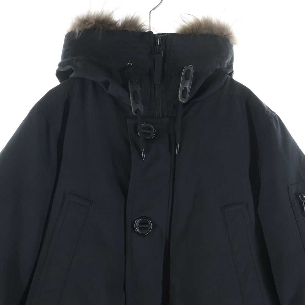 nano universe(ナノユニバース) NISHIKAWA DOWN HYBRID］EAST 西川ダウン アークティック ファーフーデッド ダウンジャケット ブラック NUC02DWW009TS