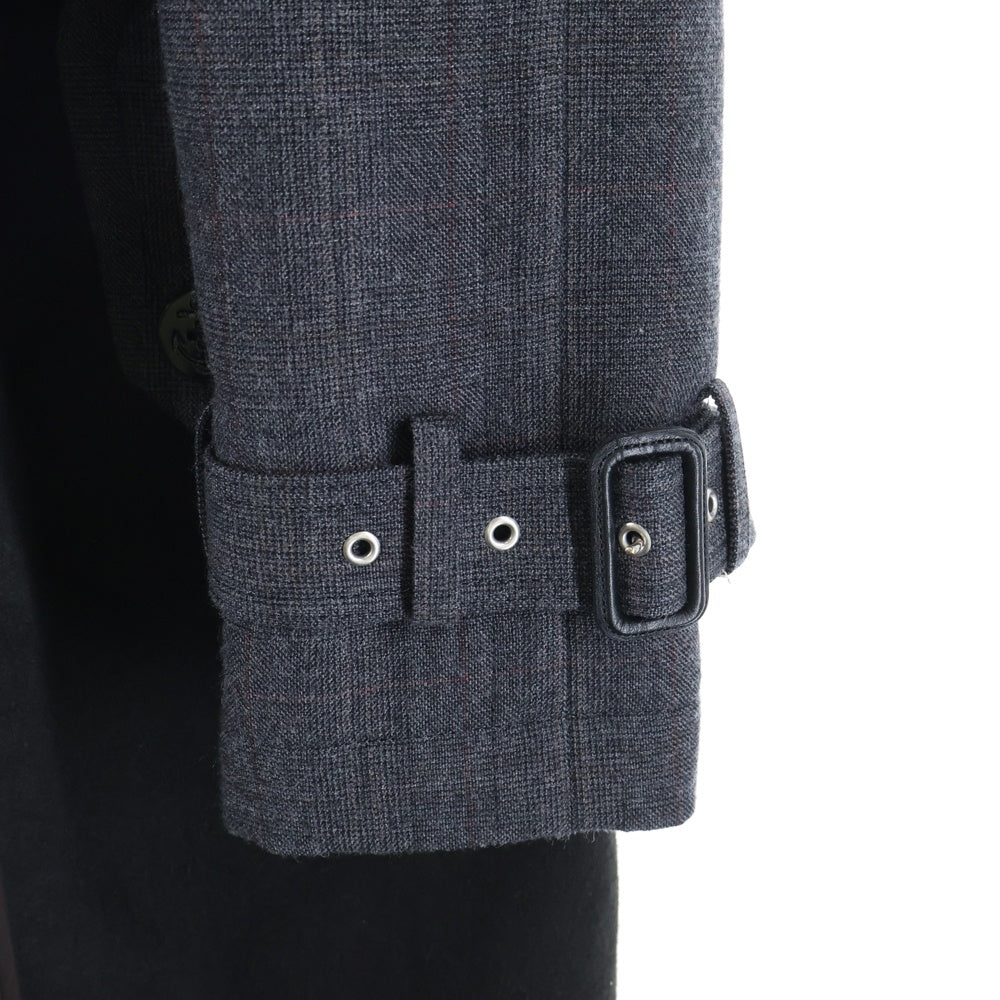 Sacai(サカイ) 22AW チェック柄 ボンディングロングコート レディース グレー 22-06265