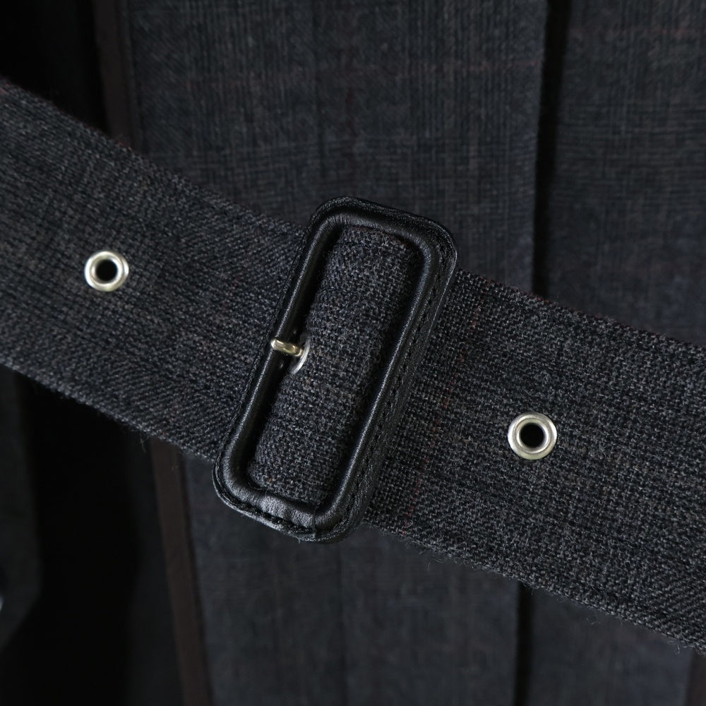 Sacai(サカイ) 22AW チェック柄 ボンディングロングコート レディース グレー 22-06265