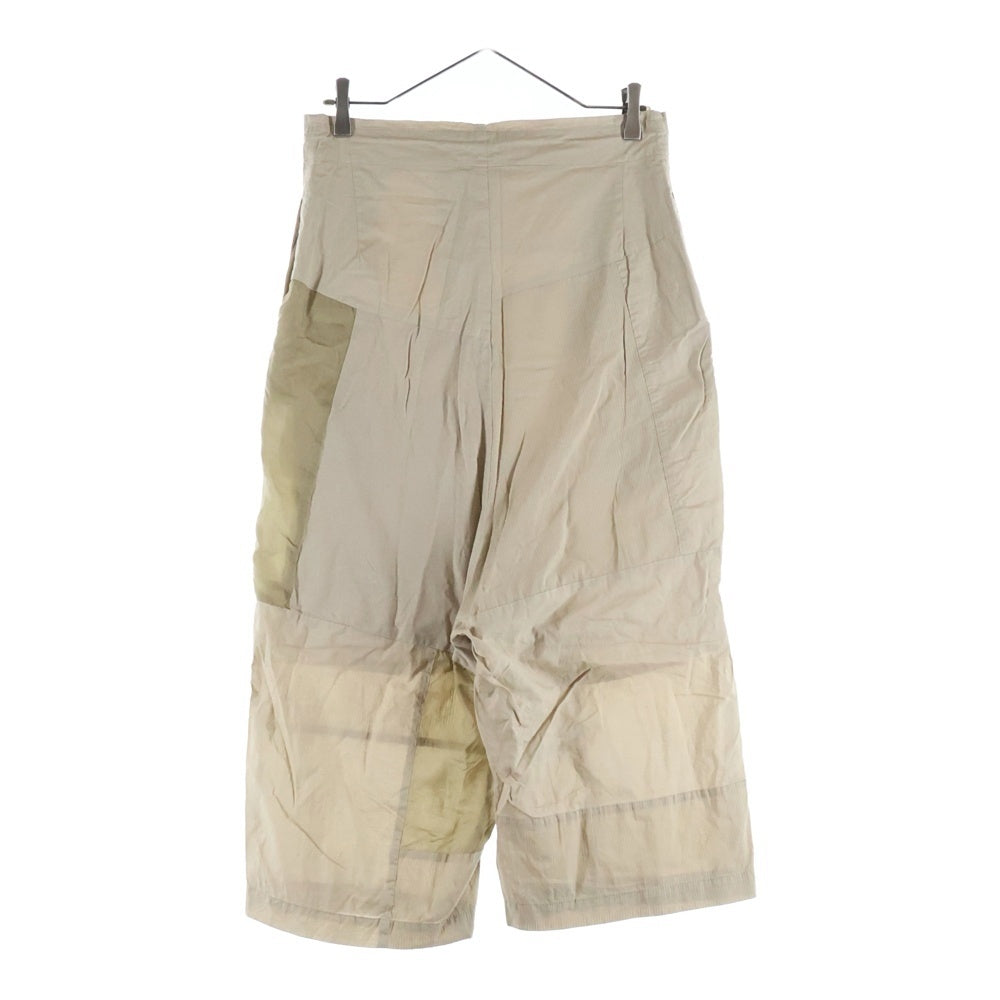 Y's(ワイズ) 19SS リネン混 パッチワーク ドローストリングサルエルパンツ ベージュ YH-P05-806