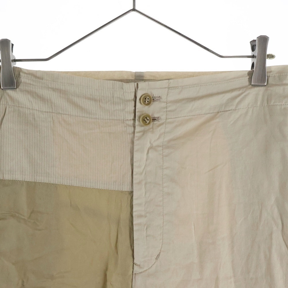 Y's(ワイズ) 19SS リネン混 パッチワーク ドローストリングサルエルパンツ ベージュ YH-P05-806