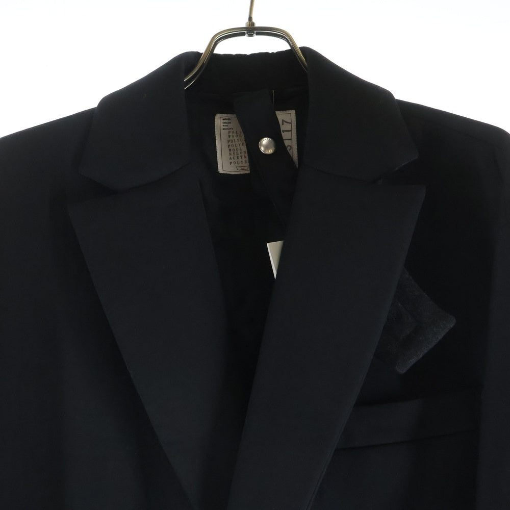 Sacai(サカイ) 23AW Suiting Bonding Coat スーツィング ボンディング コート ブラック 23-03117