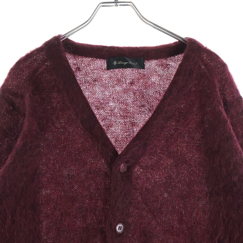 LOUNGE LIZARD(ラウンジリザード) モヘア ニット カーディガン ボルドー