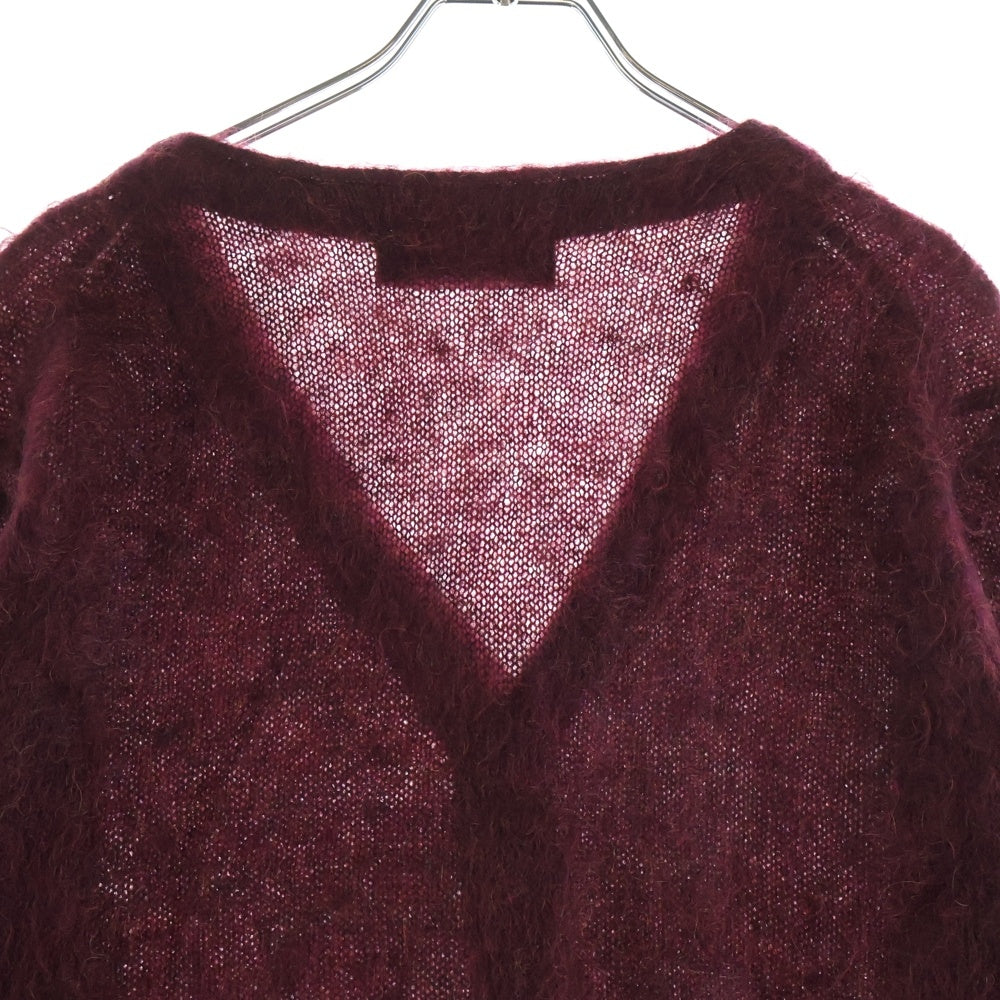 LOUNGE LIZARD(ラウンジリザード) モヘア ニット カーディガン ボルドー