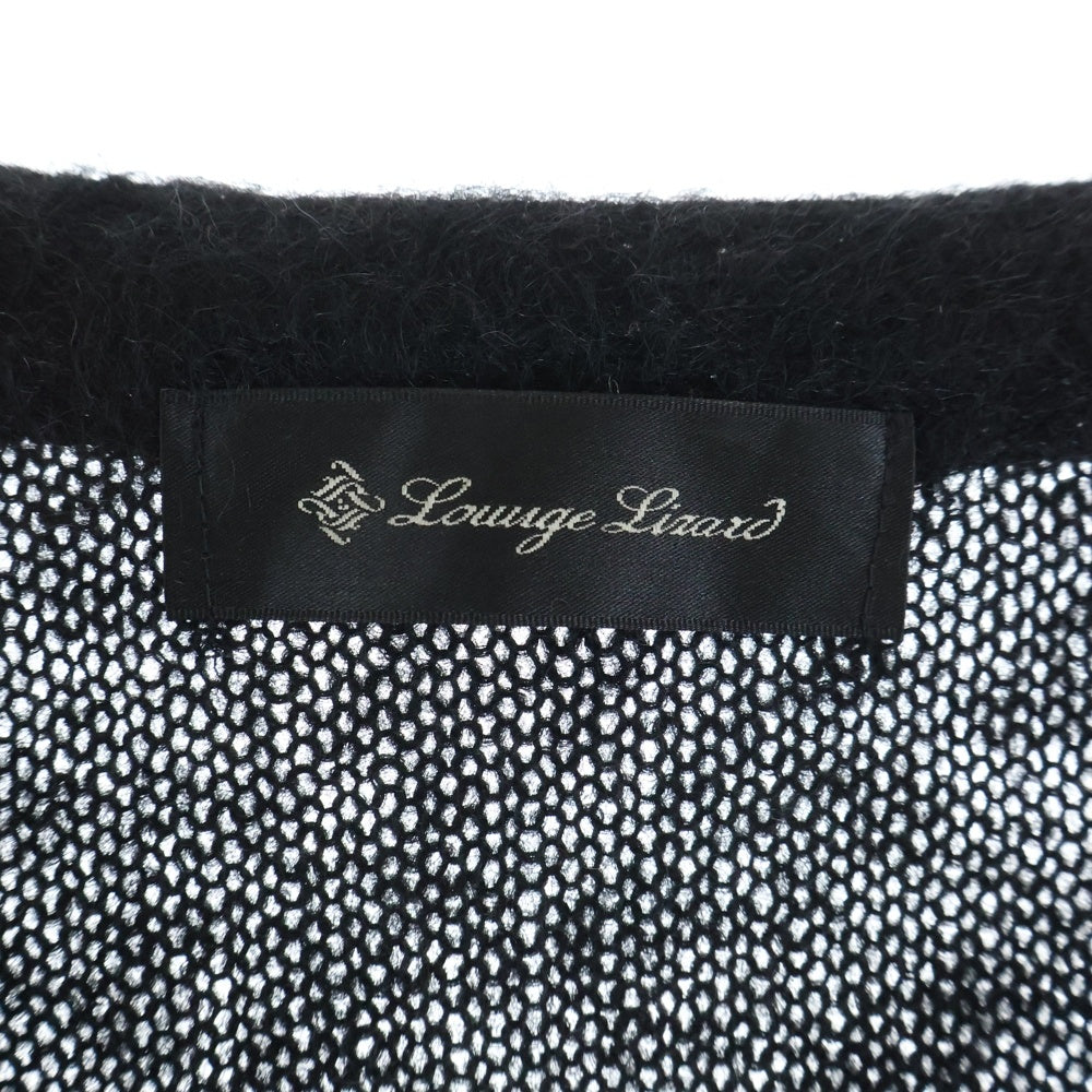 LOUNGE LIZARD(ラウンジリザード) モヘア ニット カーディガン ブラック