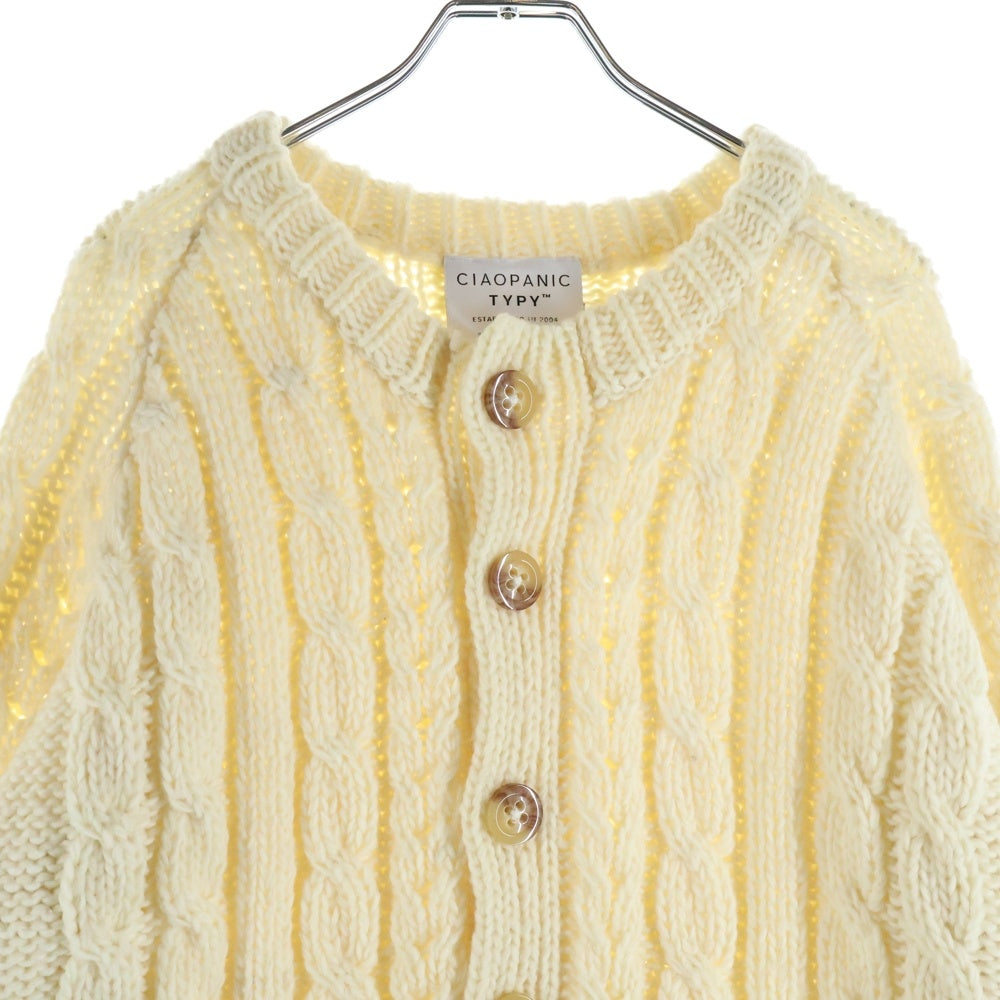 CIAOPANIC(チャオパニック) ケーブル ニット カーディガン ホワイト