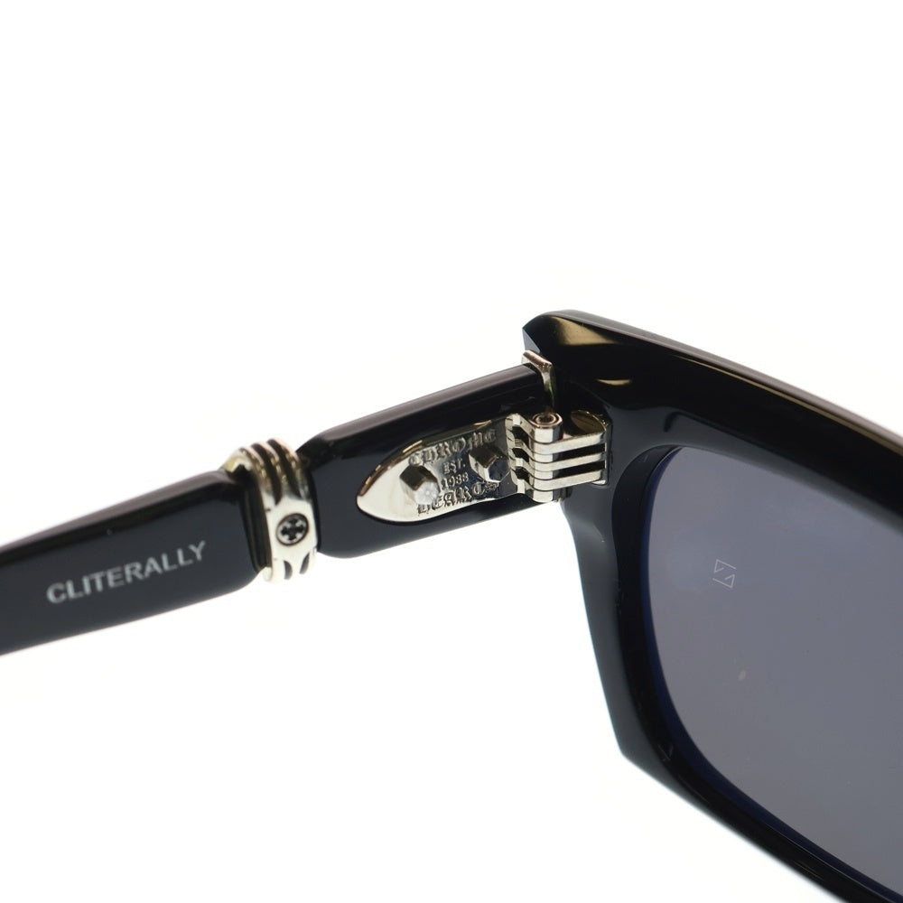 CHROME HEARTS(クロムハーツ) CLITERALLY クリテラリー シルバー装飾 ウェリントンサングラス メガネ ブラック
