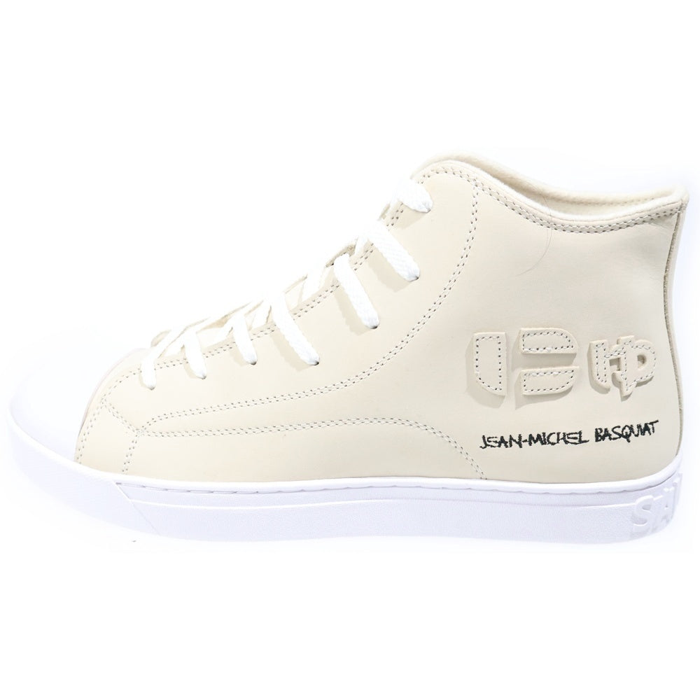 Sangacio(サンガッチョ) ×JEAN-MICHEL-BASQUIAT ジャンミシェル バスキア にゅ～ず ハイカットスニーカー ベージュ US10/28cm