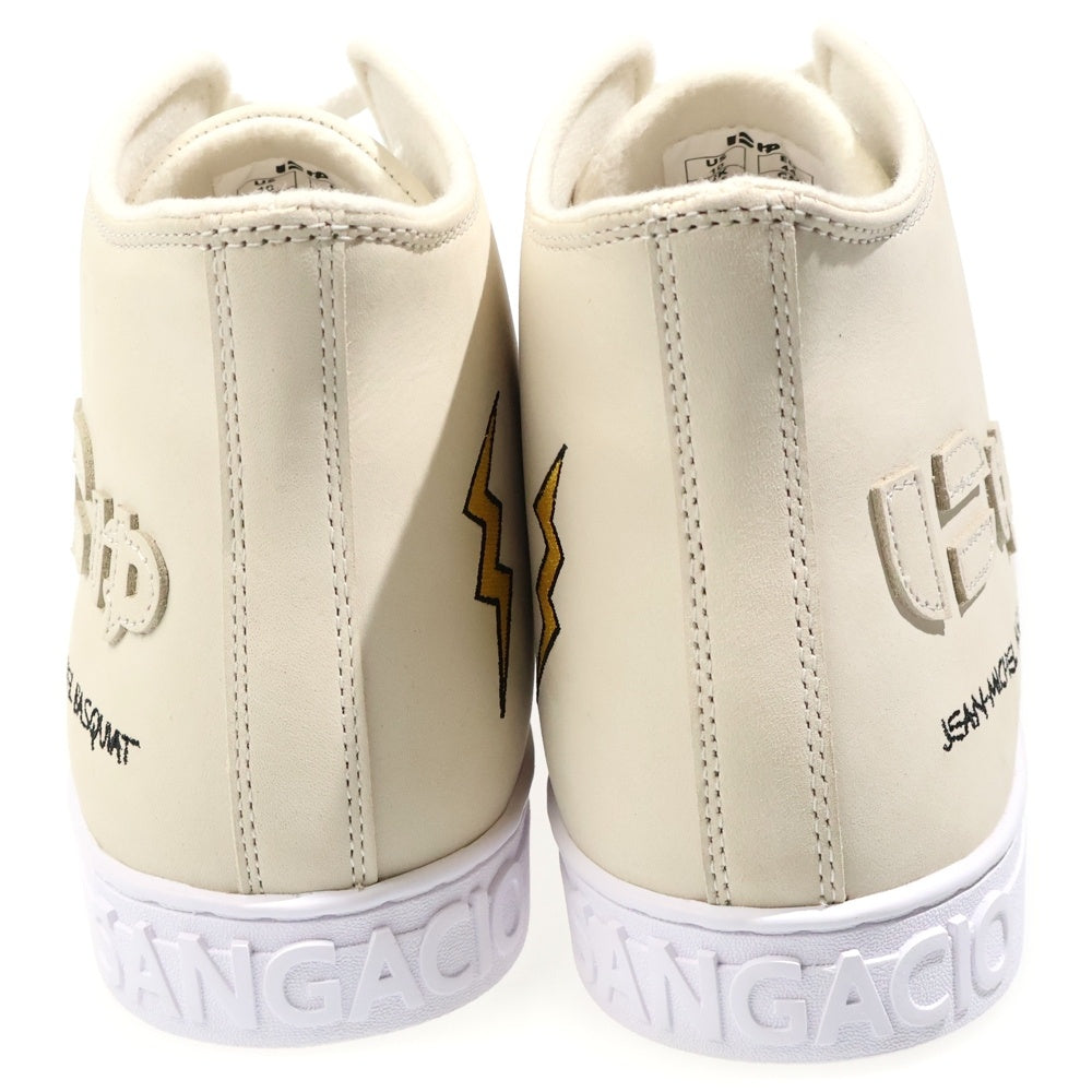 Sangacio(サンガッチョ) ×JEAN-MICHEL-BASQUIAT ジャンミシェル バスキア にゅ～ず ハイカットスニーカー ベージュ US10/28cm