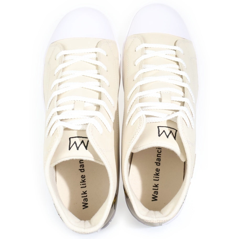 Sangacio(サンガッチョ) ×JEAN-MICHEL-BASQUIAT ジャンミシェル バスキア にゅ～ず ハイカットスニーカー ベージュ US10/28cm