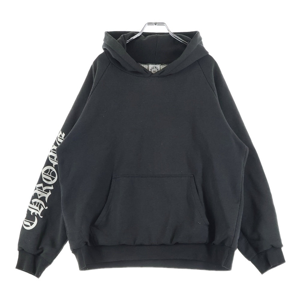 CHROME HEARTS(クロムハーツ) OLD HORSESHOE HOODIE オールド ホースシュープリント 裏地サーマル スウェット プルオーバーパーカー ブラック