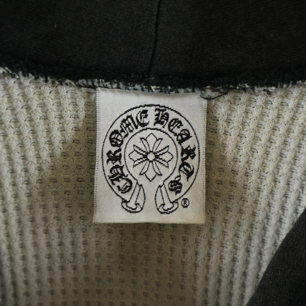 CHROME HEARTS(クロムハーツ) OLD HORSESHOE HOODIE オールド ホースシュープリント 裏地サーマル スウェット プルオーバーパーカー ブラック