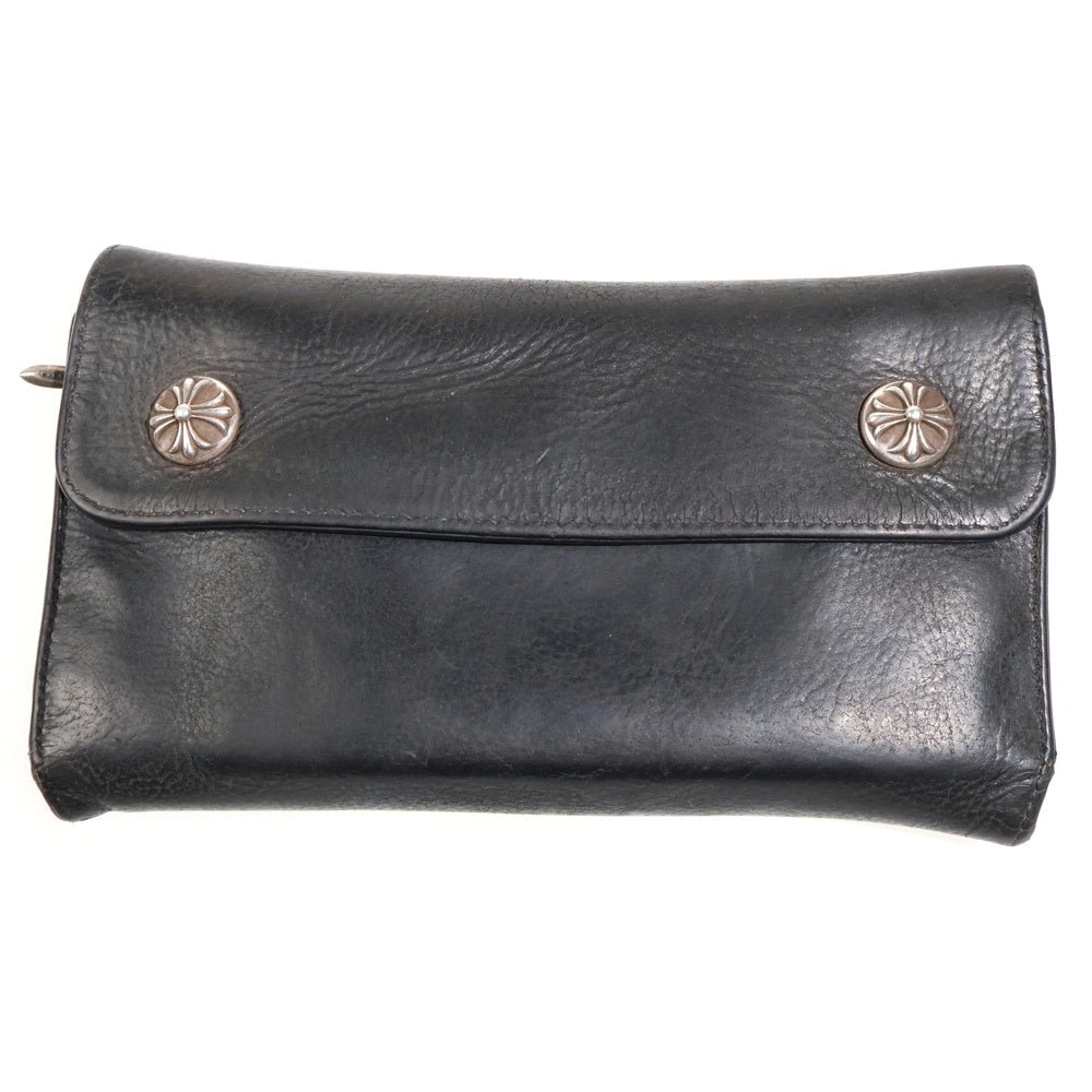 CHROME HEARTS(クロムハーツ) WAVE ウェーブ レザーウォレット 財布 ブラック BCA374