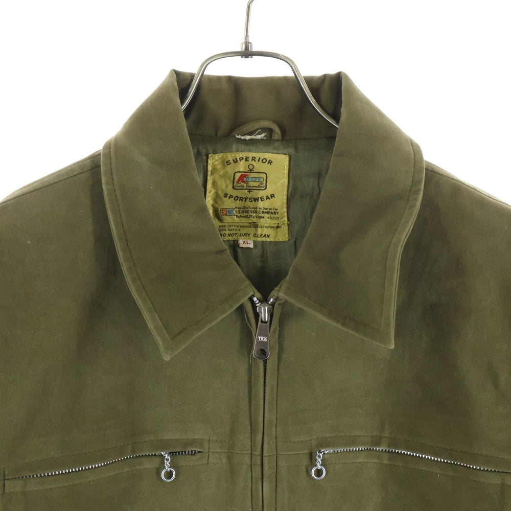 VINTAGE(ヴィンテージ) 70S VINTAGE SUPERIOR SPORTSWEAR ヴィンテージ スーペリアスポーツウェア スエードレザー ジップアップスポーツジャケット カーキ