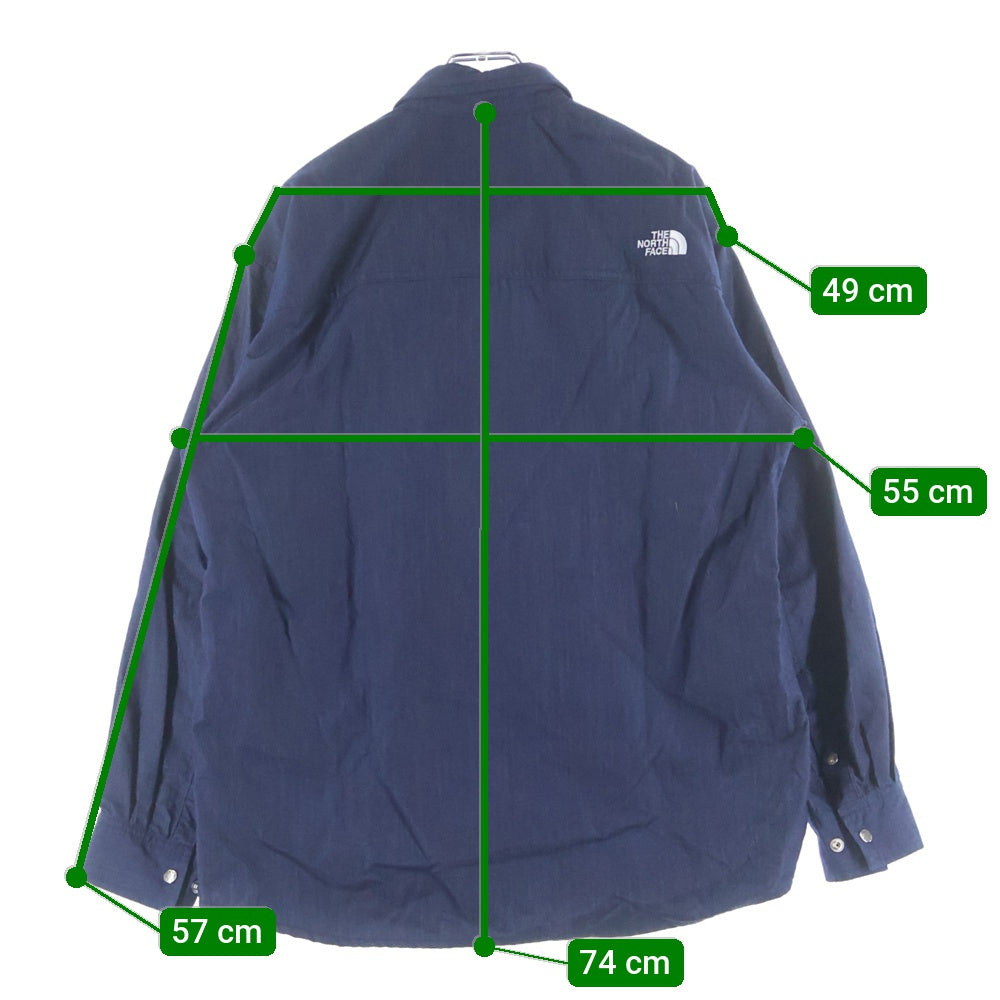 THE NORTH FACE(ザノースフェイス) L/S NYLON DENIM NUPTSE SHIRT ナイロン デニムヌプシ 長袖シャツ インディゴ NR72130