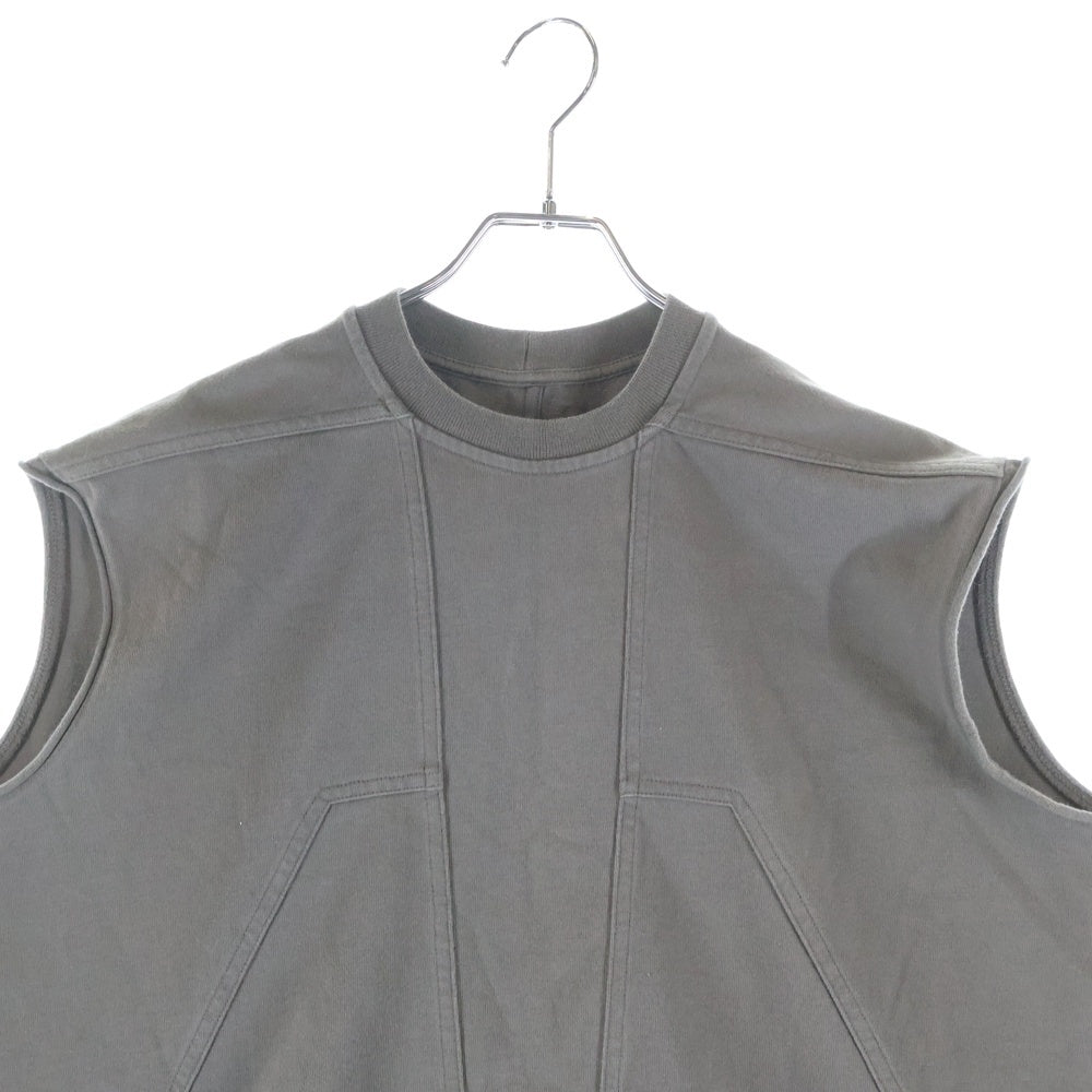 Rick Owens(リックオウエンス) 24SS SPINTERED TARP スピンテッド タープ クルーネック カットソー ノースリーブ タンクトップ ベージュ RU01D3178-BA