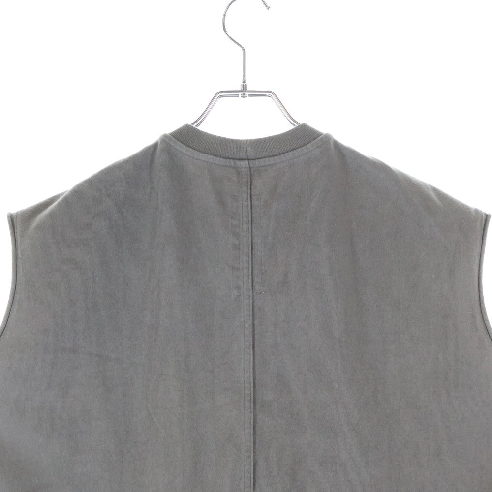 Rick Owens(リックオウエンス) 24SS SPINTERED TARP スピンテッド タープ クルーネック カットソー ノースリーブ タンクトップ ベージュ RU01D3178-BA