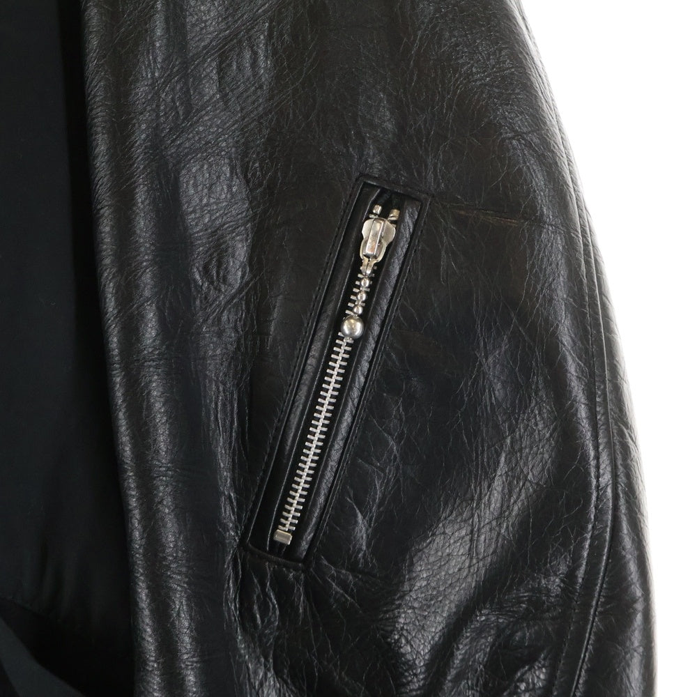 UNDERCOVER(アンダーカバー) 24AW キルティングライニング レザースリーブ コットンモッズコート ブラック UC2D9302