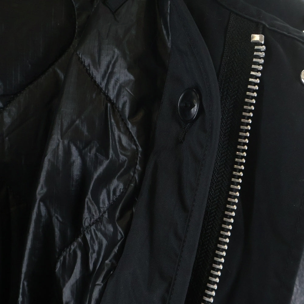 UNDERCOVER(アンダーカバー) 24AW キルティングライニング レザースリーブ コットンモッズコート ブラック UC2D9302