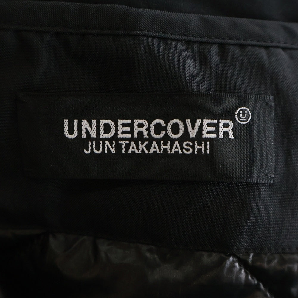 UNDERCOVER(アンダーカバー) 24AW キルティングライニング レザースリーブ コットンモッズコート ブラック UC2D9302