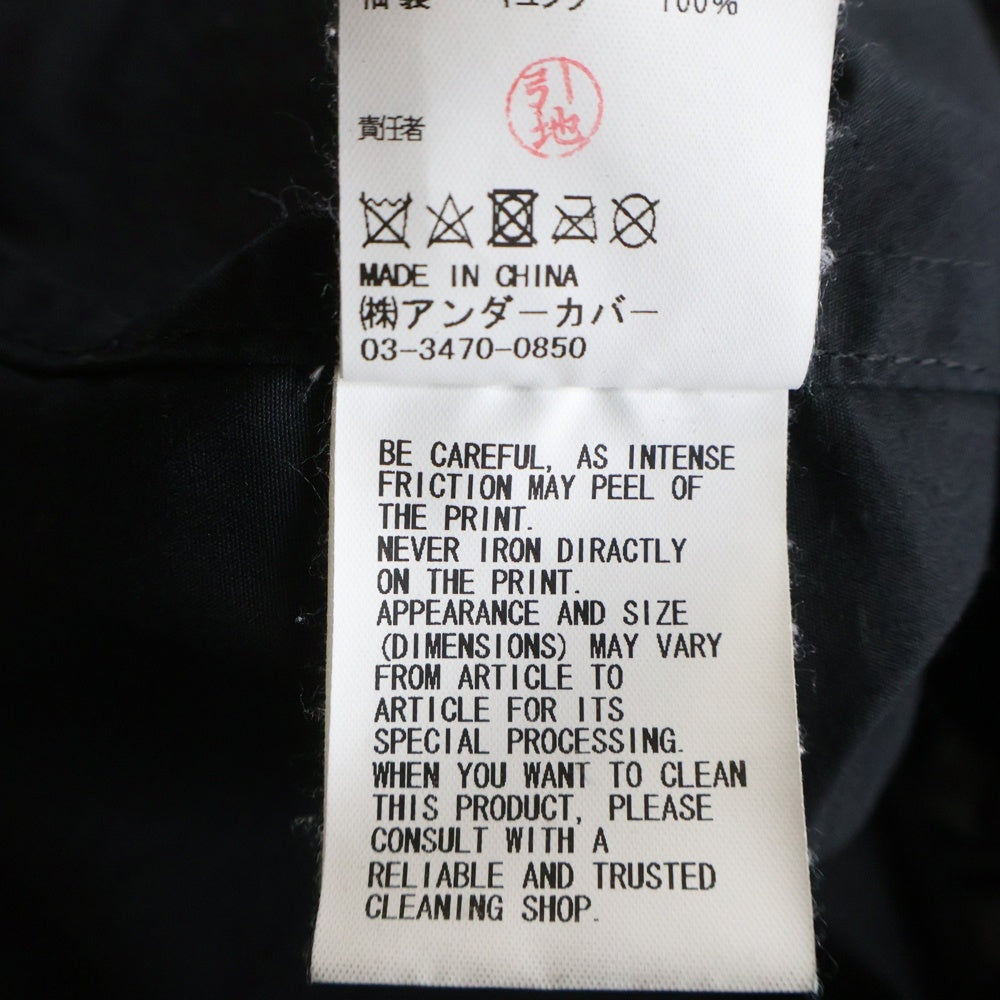 UNDERCOVER(アンダーカバー) 24AW キルティングライニング レザースリーブ コットンモッズコート ブラック UC2D9302