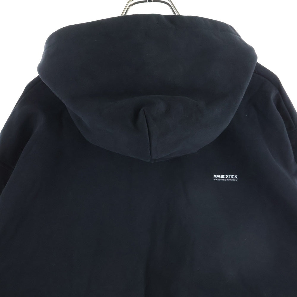 MAGIC STICK(マジックスティック) ラインストーン スウェット プルオーバーパーカー ブラック