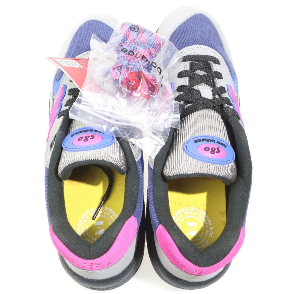 New Balance(ニューバランス) ×Levi's MT580LV2 デニム切り替え ローカットスニーカー グレー/ネイビー/ピンク US7.5/25.5cm