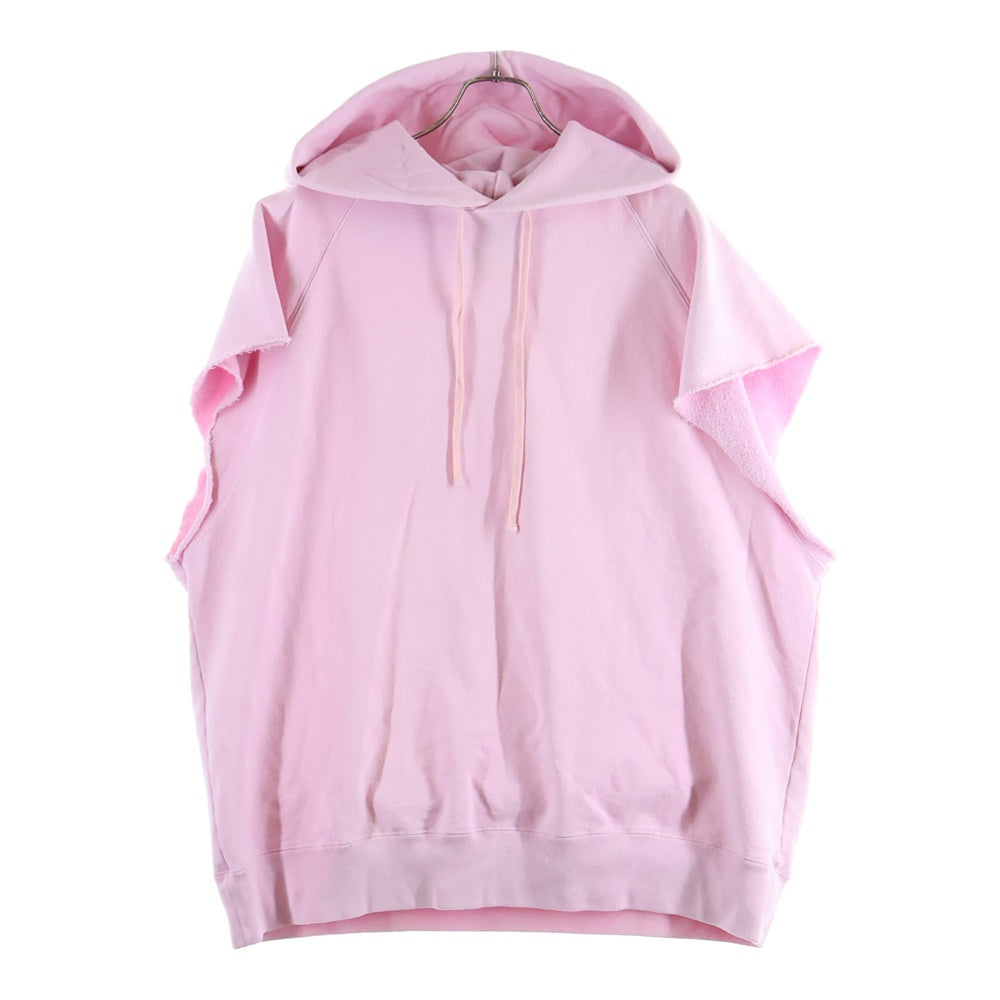 JUN / NAKAYAMA(ジュンナカヤマ) ドローストリング ノースリーブ フーデッド プルオーバー パーカー ピンク
