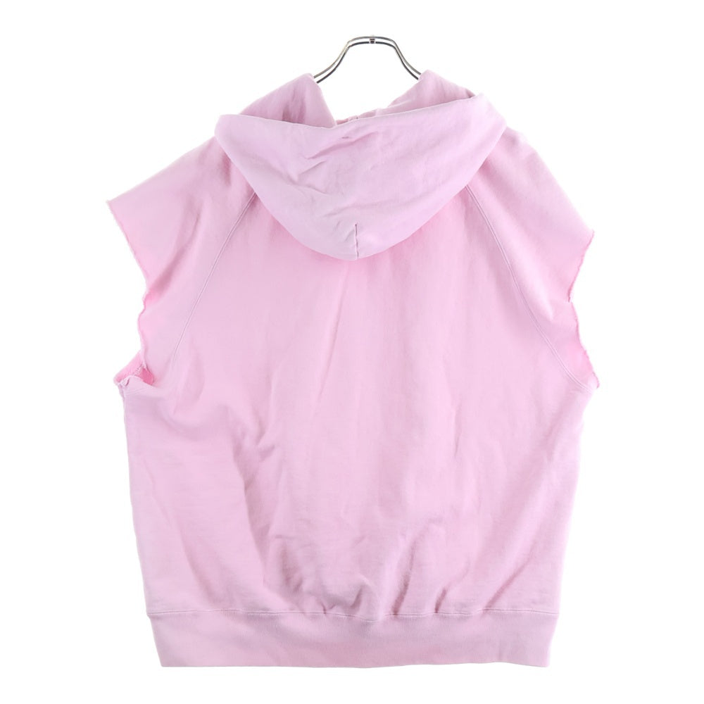 JUN / NAKAYAMA(ジュンナカヤマ) ドローストリング ノースリーブ フーデッド プルオーバー パーカー ピンク