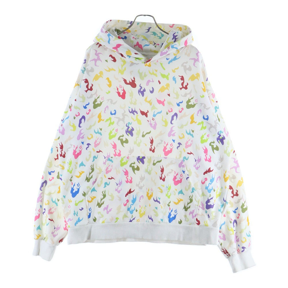 NO BRAND(ノーブランド) DURAGDEV ドゥラグデブ 20SS MANGA CAMO HOODIE 総柄プリント フロントポケット フーデッド プルオーバー パーカー ホワイト 20S-HD01-DV