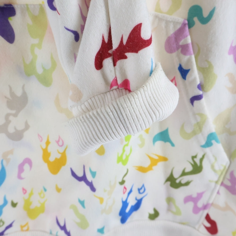 NO BRAND(ノーブランド) DURAGDEV ドゥラグデブ 20SS MANGA CAMO HOODIE 総柄プリント フロントポケット フーデッド プルオーバー パーカー ホワイト 20S-HD01-DV