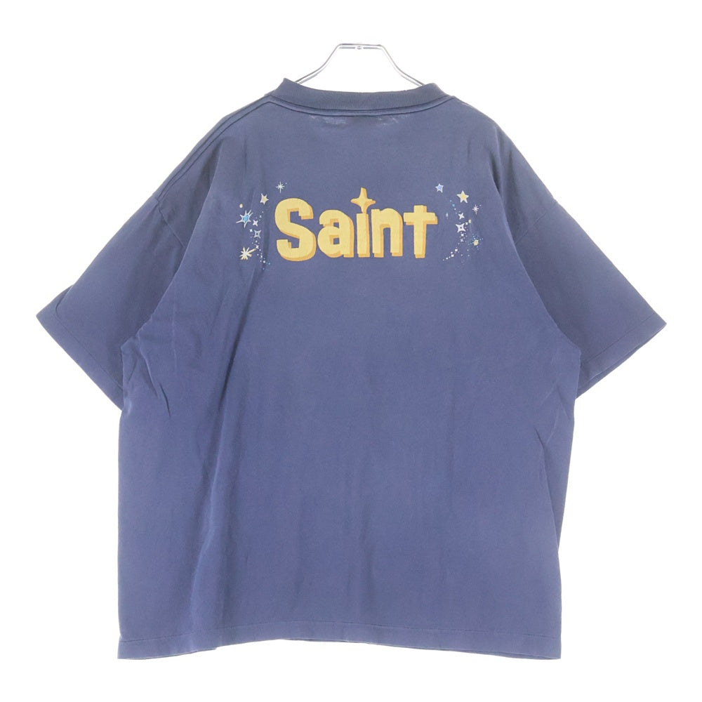 SAINT MICHAEL(セントマイケル) 26SS ×DISNEY TINKER BELL DSN_SS TEE ディズニー ティンカーベル クルーネック半袖Tシャツ カットソー ネイビー SM-MK8-0000-C79