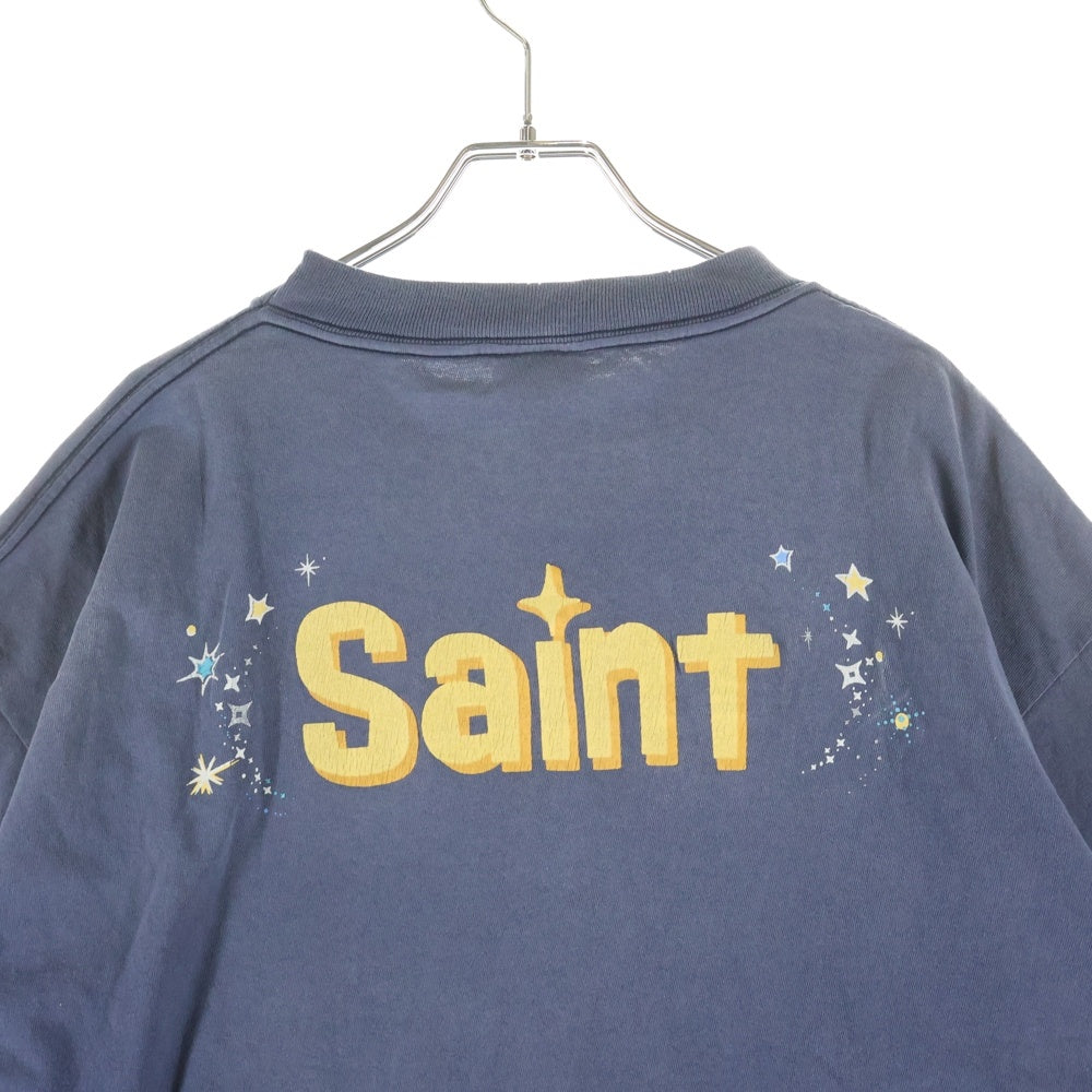 SAINT MICHAEL(セントマイケル) 26SS ×DISNEY TINKER BELL DSN_SS TEE ディズニー ティンカーベル クルーネック半袖Tシャツ カットソー ネイビー SM-MK8-0000-C79