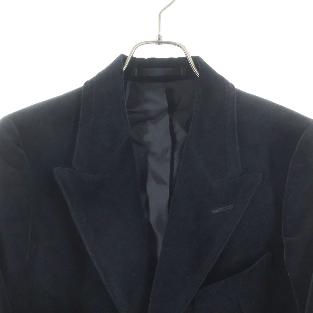 JUN MIKAMI(ジュンミカミ) ×BRISBANE MOSS ブリスベンモス ベルベット ピークドラペル 1B テーラードジャケット ブラック