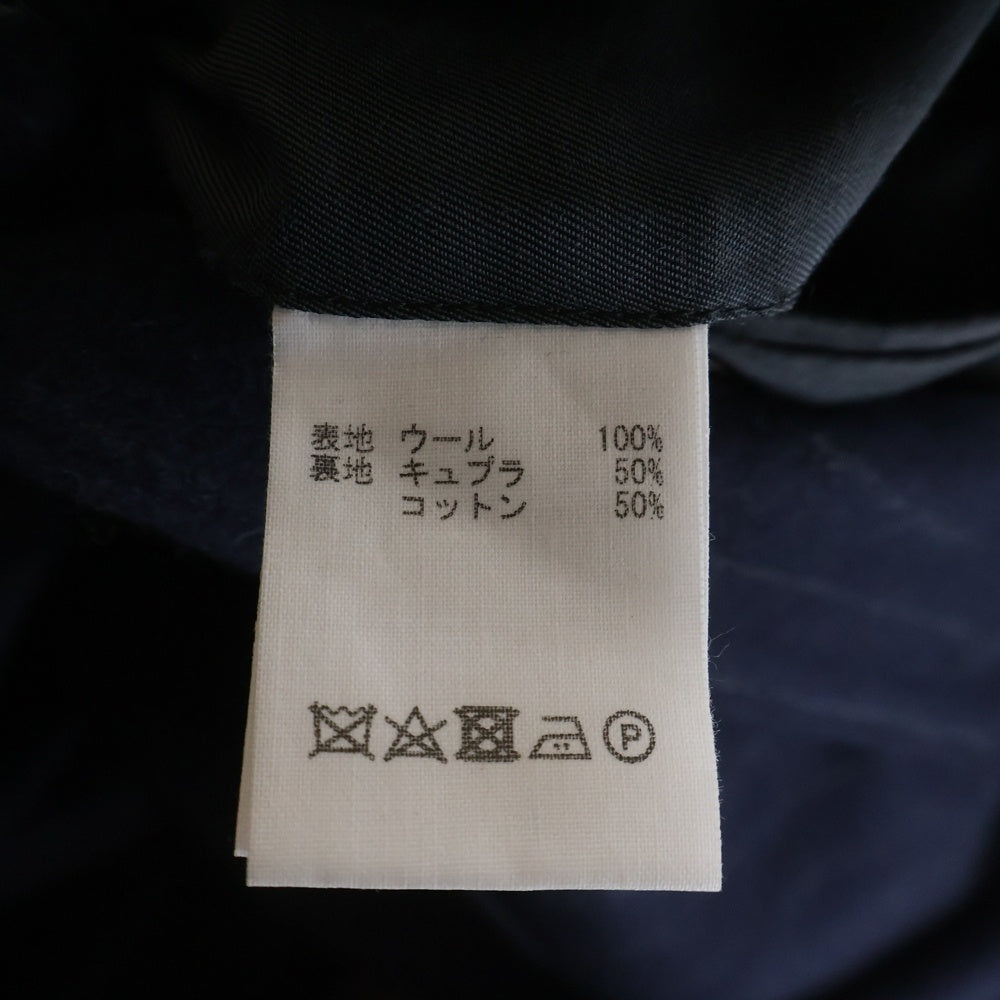 JUN MIKAMI(ジュンミカミ) ウール チョークストライプ ノッチドラペル シングルテーラードジャケット ネイビー