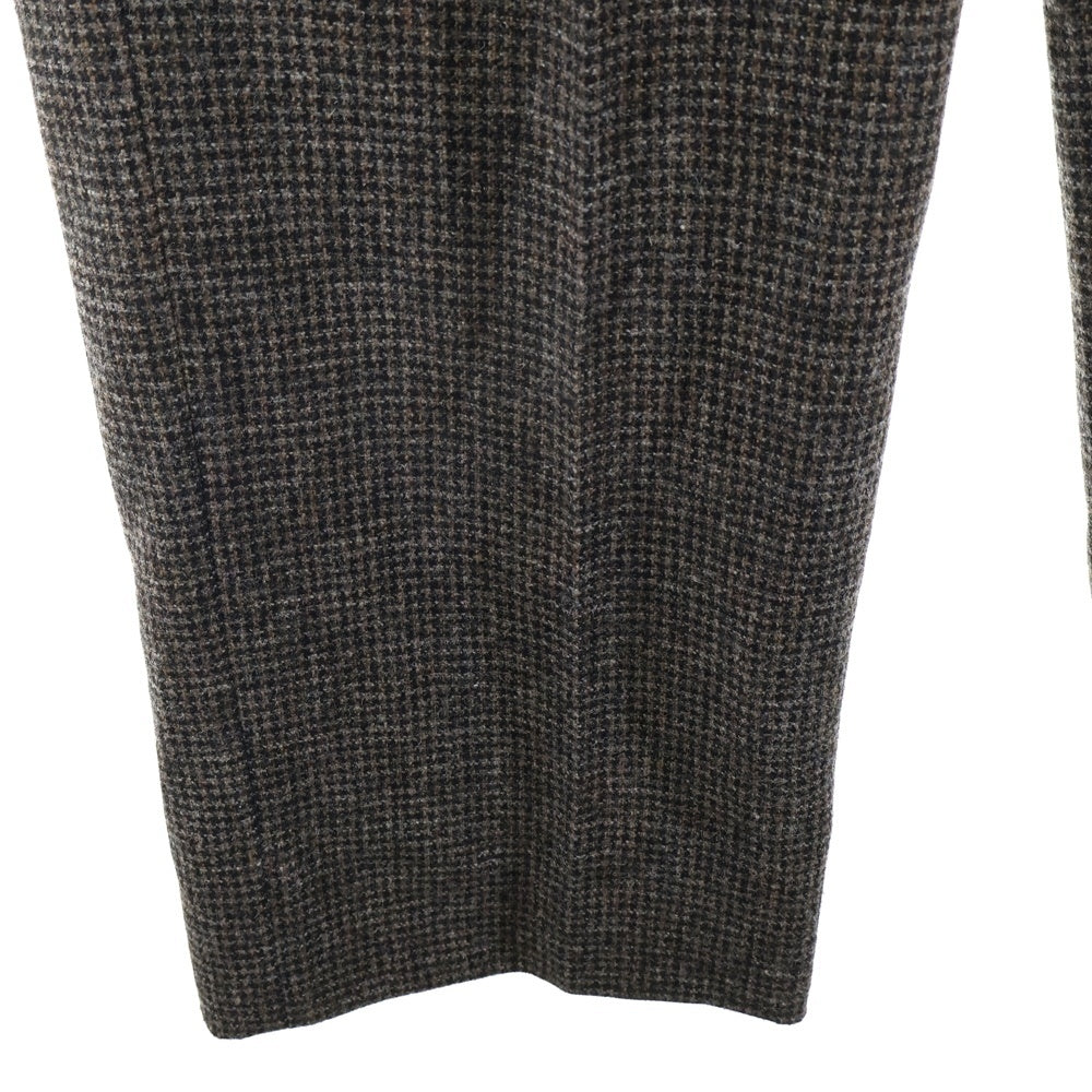 JUN MIKAMI(ジュンミカミ) 22AW ウールツイード ジップフライ ツータック スラックスパンツ ブラウン レディース 22AW-11H