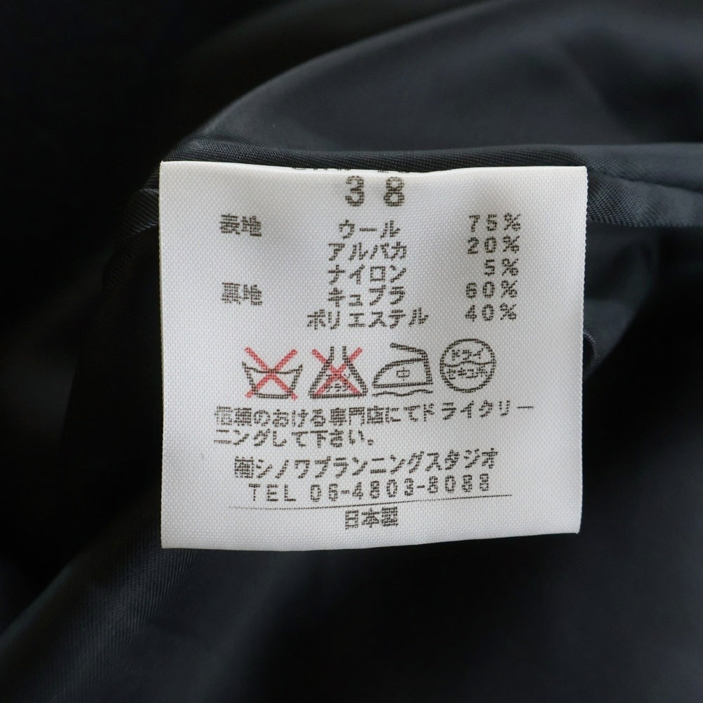 NO BRAND(ノーブランド) SI-HIRAI スーヒライ 日本製 ウールアルパカ 3B ハーフコート ブラック レディース CHW-2632
