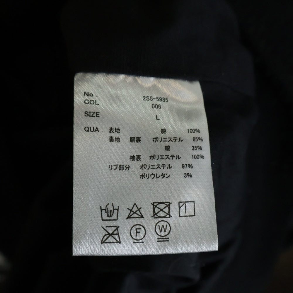 NO BRAND(ノーブランド) SURPLUS COMPANY サープラスカンパニー スリーブロゴ刺繍 ジップアップ コットン フライトジャケット ブラック 2S5-5985