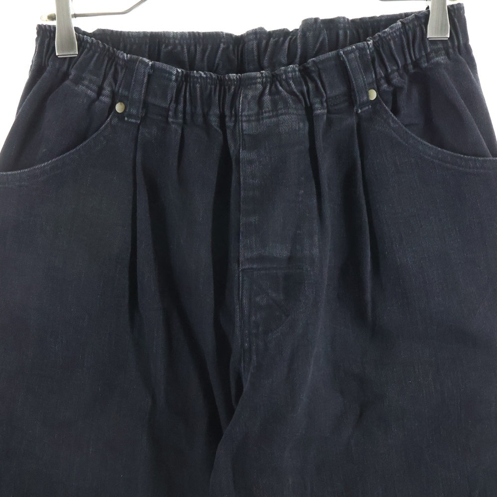 COMFORTABLE REASON(コンフォータブル リーズン) ウエストゴム ストレッチ コットン イージーデニムパンツ ブラック