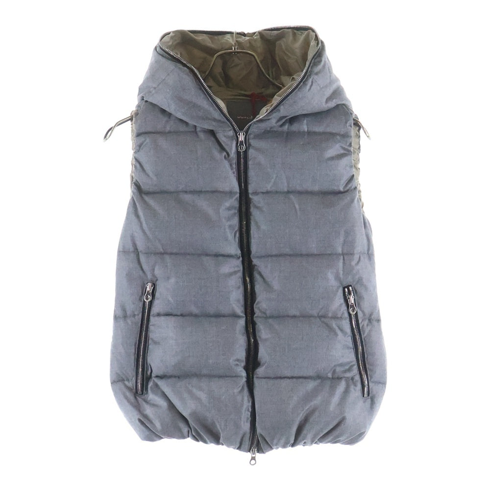 DUVETICA(デュベティカ) FEBEDUE フェべドゥエ フルジップ フーデッド ウールナイロンダウンベスト グレー 152-D.911.00.U/1087