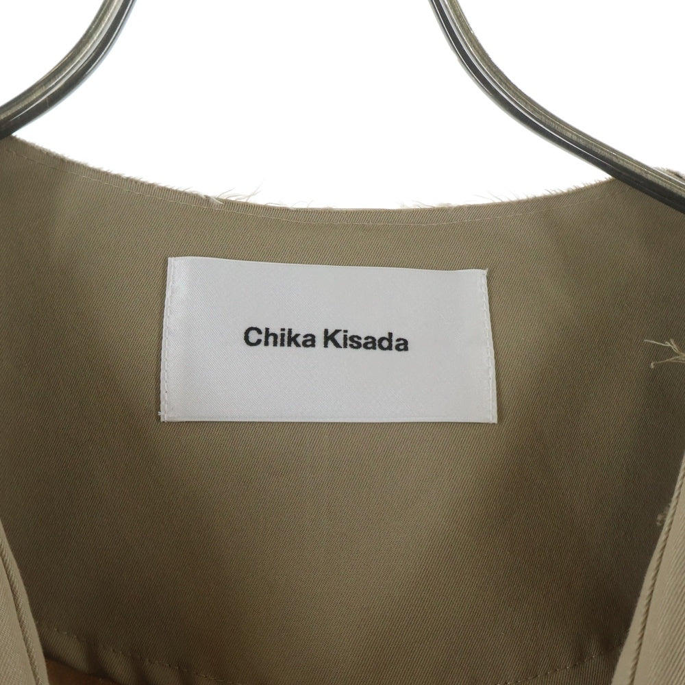 UNITED ARROWS(ユナイテッドアローズ) ×CHIKA KISADA チカキサダ カットオフデザイン ノースリーブ トレンチコート ロング ジレベスト ベージュ 5182407/CO-22009 レディース