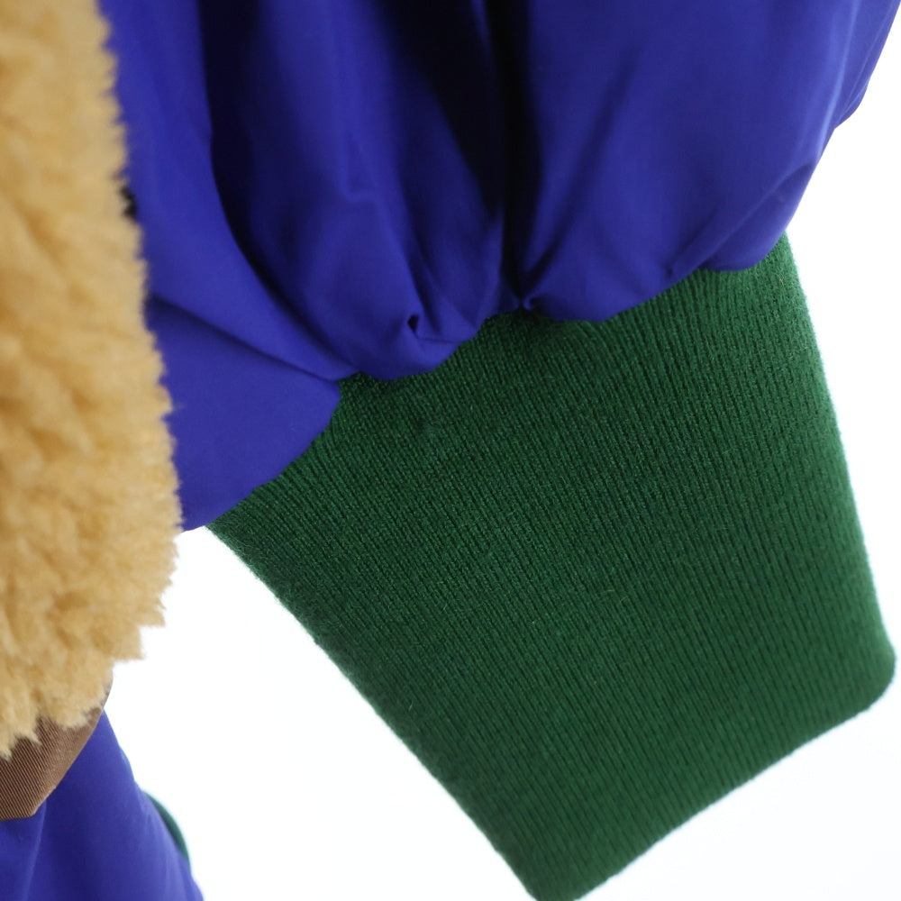 UNITED ARROWS(ユナイテッドアローズ) ×WILD THINGS ワイルドシングス 裏地ボタニカル総柄 袖切替 スナップボタン フリース ジャケット ブラウン/ブルー WT22412SN-MV