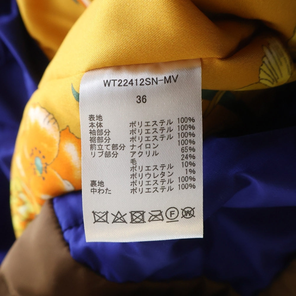 UNITED ARROWS(ユナイテッドアローズ) ×WILD THINGS ワイルドシングス 裏地ボタニカル総柄 袖切替 スナップボタン フリース ジャケット ブラウン/ブルー WT22412SN-MV