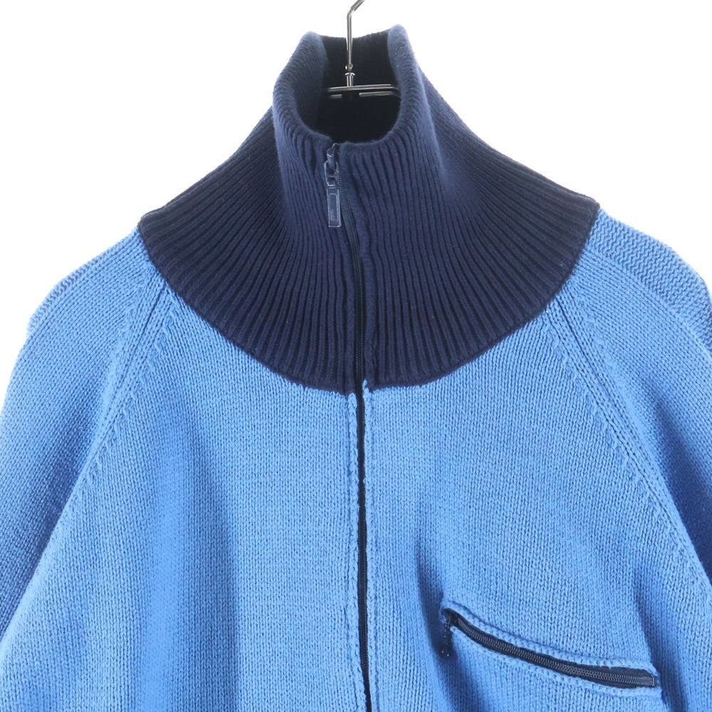 anachronorm アナクローム AN394 BICOLOR DS KNIT バイカラードライバーズニット ブルー anachronorm(アナクローム) AN394 BICOLOR DRIVERS KNIT バイカラー