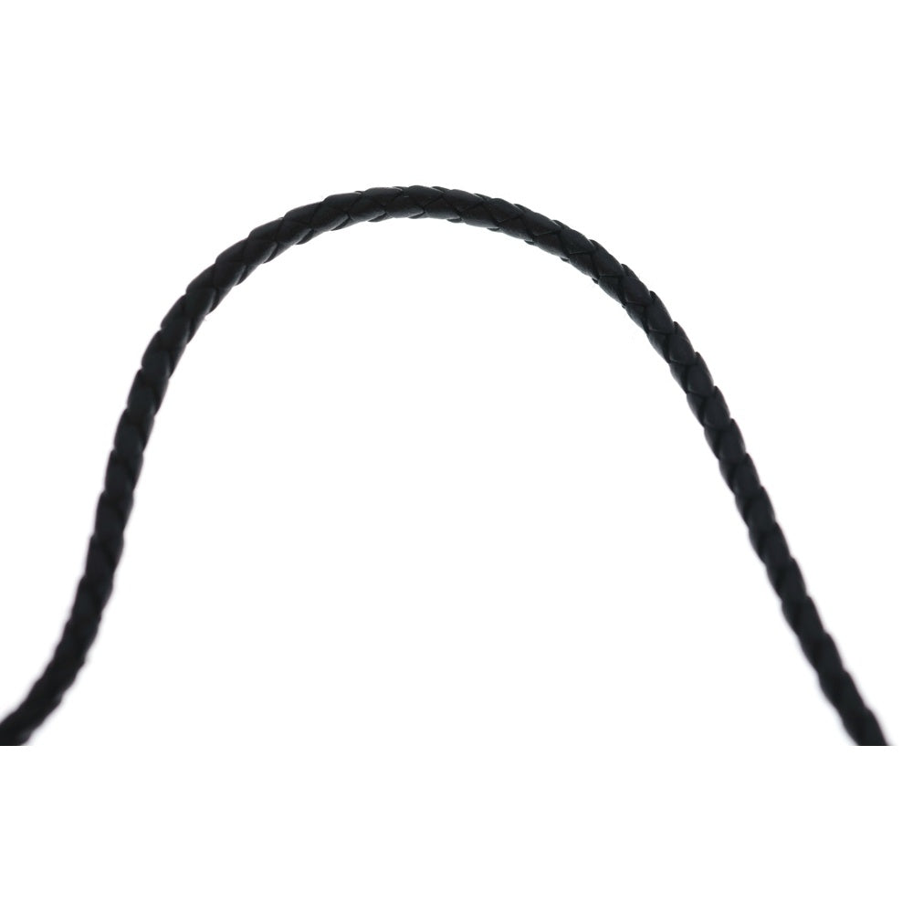 GUCCI(グッチ) クレスト ロゴデザインチャーム レザー紐 ネックレス シルバー