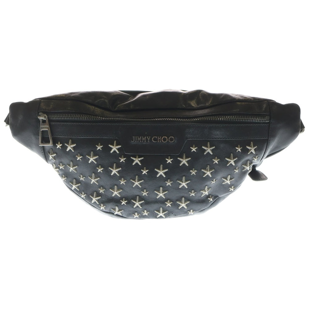 JIMMY CHOO(ジミーチュウ) DERRY BLS BLACK デリー ビーエルエス スタッズスターデザイン レザー ショルダーバッグ ブラック