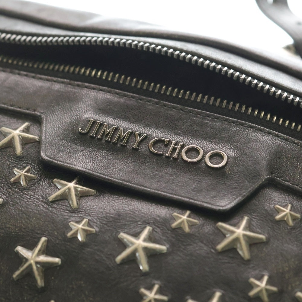 JIMMY CHOO(ジミーチュウ) DERRY BLS BLACK デリー ビーエルエス スタッズスターデザイン レザー ショルダーバッグ ブラック